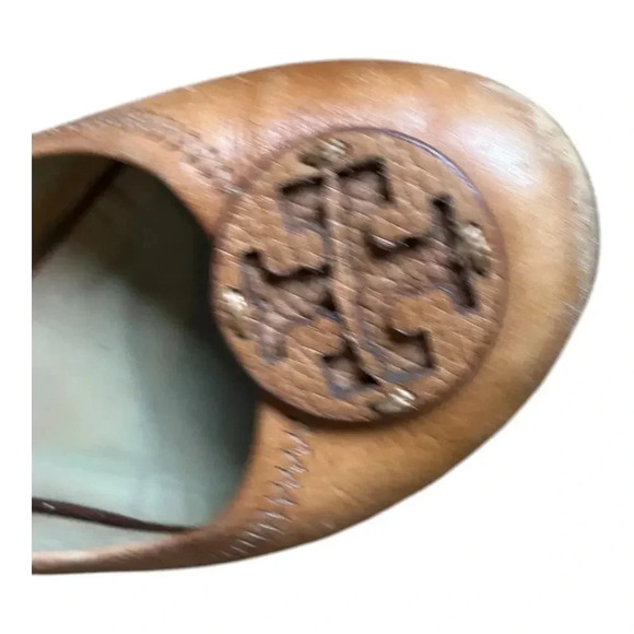 Tory Burch Brown Minnie Travel Ballet Flats Women’s Slippers Soft Napa Leather - Picture 4 of 13